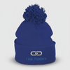 Pom Pom Knit Embroidered Winter Hat