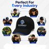 Custom embroidered cap shown for construction, restaurants, corporate teams, schools, retail, events, and landscaping.