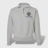 HeritageBlend 9.5-oz quarter-zip fleece sweatshirt with self-fabric stand-up collar, rib-knit cuffs and waistband, and custom embroidered logo on left chest.