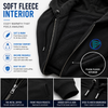 FlexZip full-zip fleece hoodie with YKK metal zipper, front pockets, matching drawcords, and custom chest embroidery on soft cotton polyester fabric.