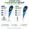 Easy setup instructions for custom teardrop flag banner assembly process.