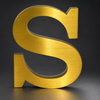 Custom brushed gold stainless steel LED backlit channel letter sign