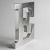 Custom 3D brushed stainless steel letter sign with natural silver hairline finish