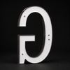 Custom 3D brushed stainless steel letter sign with natural Copper hairline finish