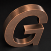 Custom 3D brushed stainless steel letter sign with natural Copper hairline finish
