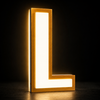 Front and rear halo illumination on custom 6D dual lit channel letters at night