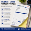 Custom printed company logo and voucher lines on duplicate carbonless notepad