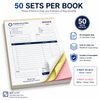 Custom 8.5 x 11 full color carbonless NCR invoice book with wrap around cover