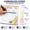 2-part white yellow and 3-part white yellow pink carbonless receipt book sets