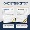 Custom 4.25 x 5.5 inch full color carbonless NCR invoice book with wrap around cover