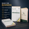 Custom 8.5 x 11 full color carbonless NCR invoice book with wrap around cover