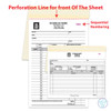 Custom 8.5 x 7 full color carbonless NCR invoice book with wrap around cover