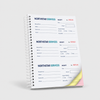 Custom spiral bound 3-up carbonless NCR money receipt book in 8.5x7 and 8.5x11