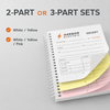 Custom spiral bound 3-up carbonless NCR money receipt book in 8.5x7 and 8.5x11