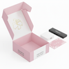 Custom full-color printed no-glue roll-over tab packaging boxes made from 18 pt. C1S carton stock in multiple sizes