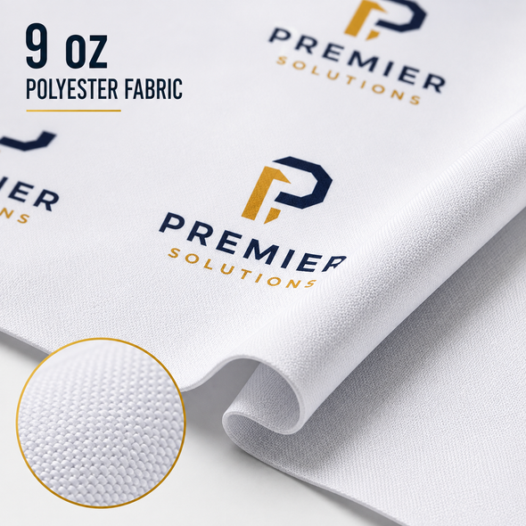 Close up of anti glare 9 oz polyester fabric banner with high resolution dye sublimation print
