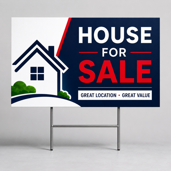 Custom Print Yard Sign. custom yard signs, yard sign printing, outdoor yard signs, corrugated plastic signs, H-stake signs, promotional signs, business yard signs, custom lawn signs, event signs, graduation yard signs, political signs, advertising signs, personalized signs, custom printed signage.