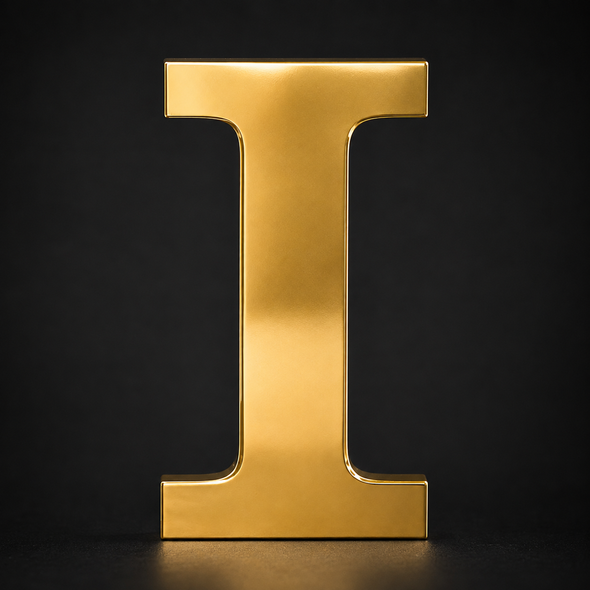 gold mirror stainless steel LED backlit channel letter sign