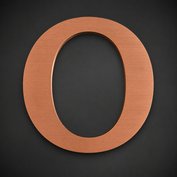 Custom 3D brushed stainless steel letter sign with natural Bronze hairline finish