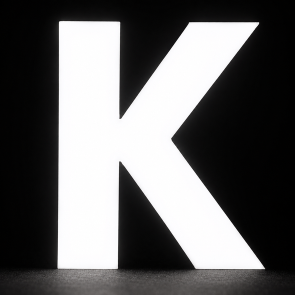 Bright front face illumination on custom metal channel letters at night