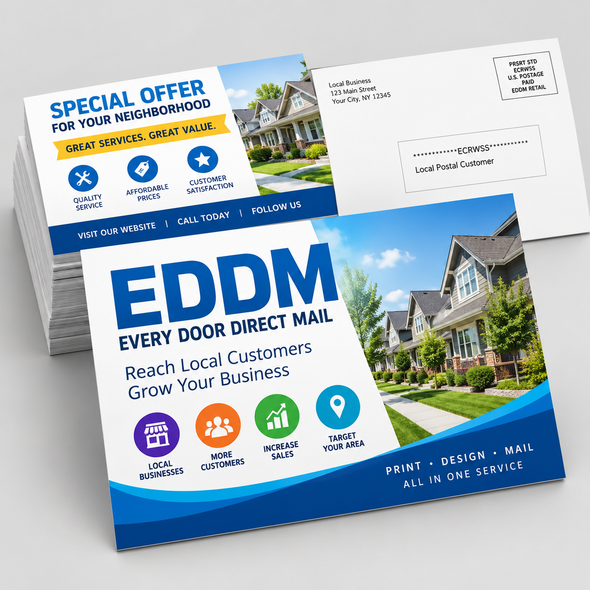 EDDM Every Door Direct Mail postcard printing and mailing service