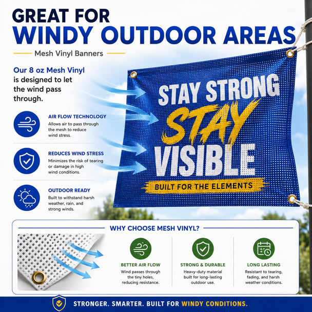 Custom vinyl banners with premium mesh, glossy, and matte material options. Durable indoor and outdoor banner printing with vibrant full-color graphics and weather-resistant quality.
