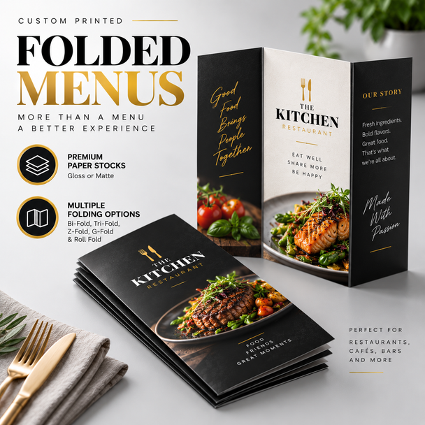 Folded Restaurant Menus