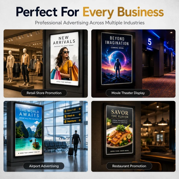 Vibrant full color illuminated backlit menu and retail poster graphic