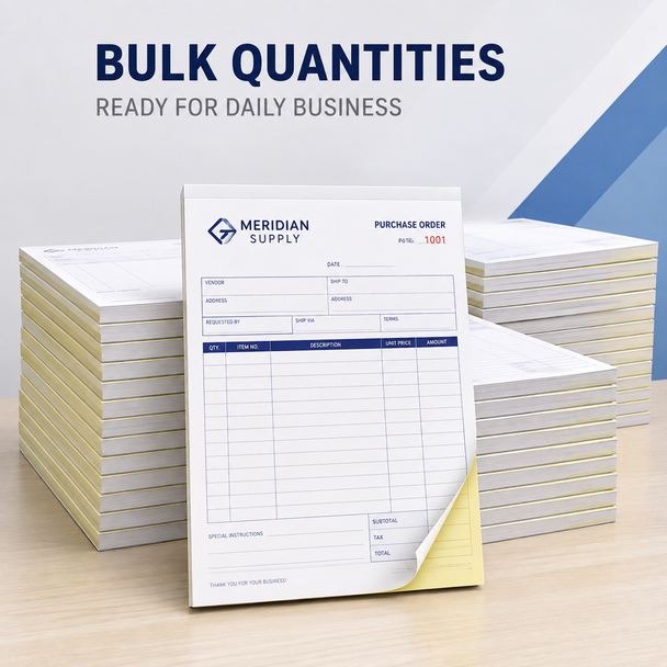 Custom printed full color and black ink carbonless invoice form notepads