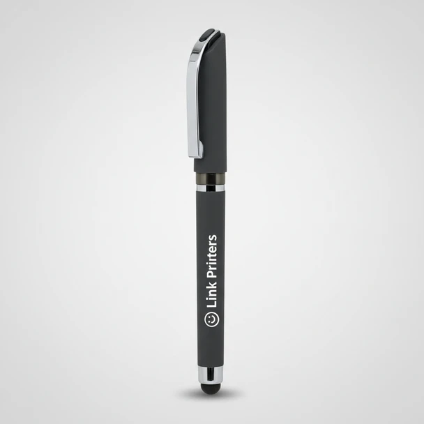Custom printed Avendale soft touch stylus gel pen with company logo imprint