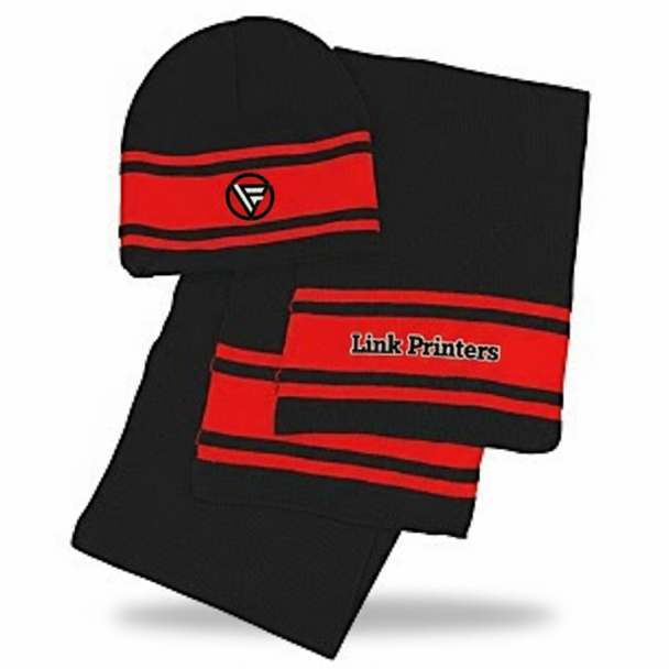 Varsity Embroidery Hat and Scarf Set