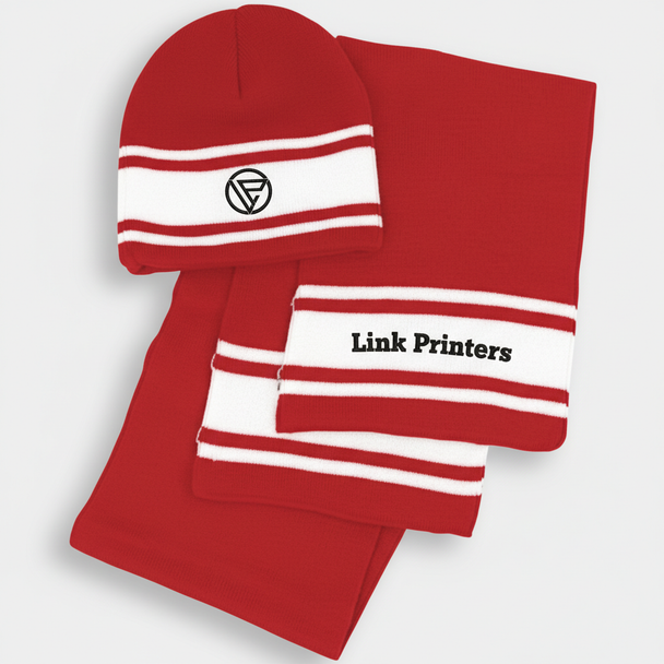 Varsity Embroidery Hat and Scarf Set