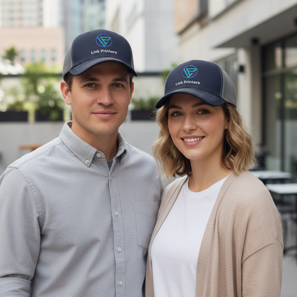 Colorblocked Twill Meshback Cap – Custom Embroidered Trucker Hat