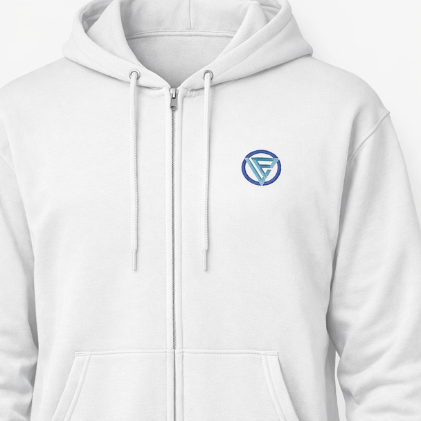 CoreSoft fleece hoodie with front pocket, matching drawstrings, and custom chest embroidery in pill-resistant cotton polyester fabric.