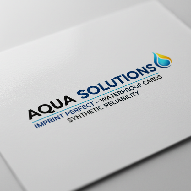 Waterproof synthetic business cards printed on durable 16pt tear-resistant stock designed to withstand moisture and heavy use.