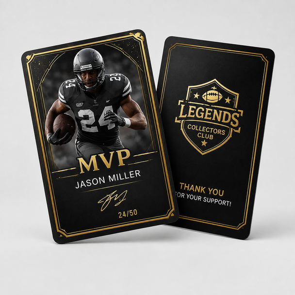 Collectors Card, Luxury Spot UV and Raised Foil