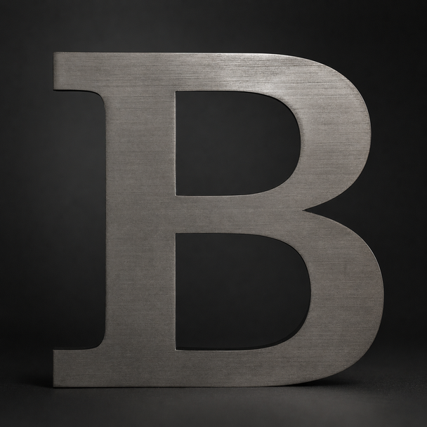 Brushed black titanium 3D stainless steel letter sign