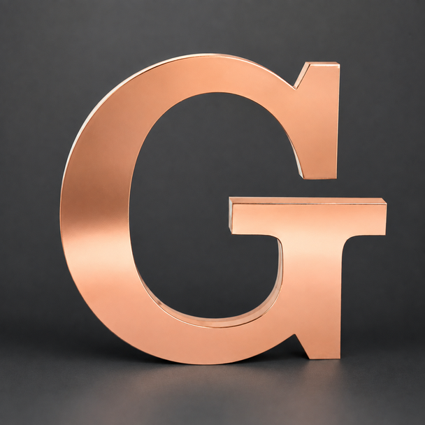 Rose gold mirror stainless steel LED backlit channel letter sign
