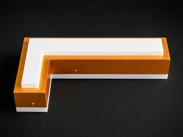 Close up of 6D raised acrylic front face showing dimensional floating layer