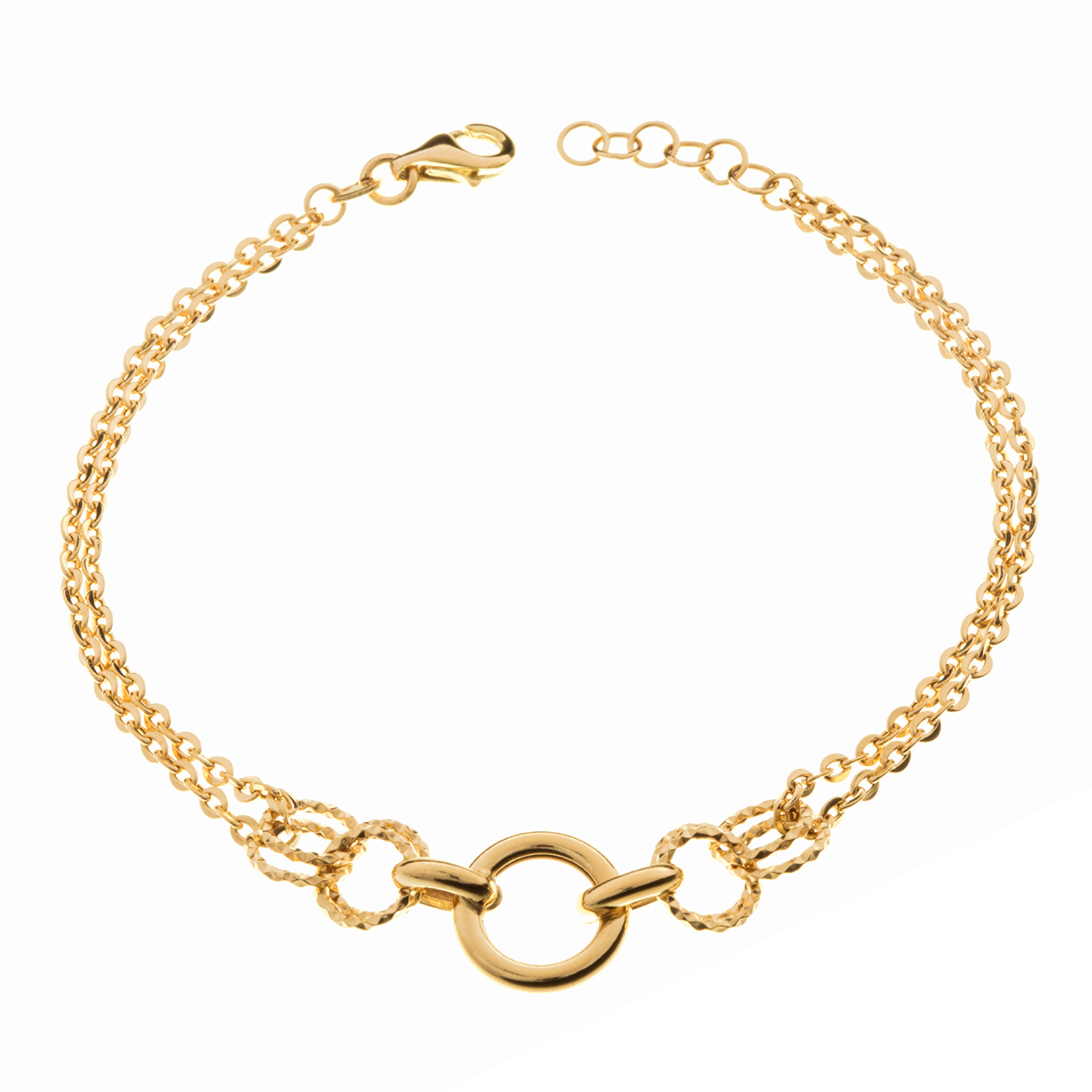 18K Rolo Chain Circles Bracelet - J Taylor Fine Jewelry