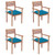 Patio Chairs 4 pcs with Light Blue Cushions Solid Teak Wood