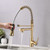 Commercial Pull Down Kitchen Sink Faucet Single Handle Modern Kitchen Faucets