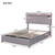 Upholstered Bed Full Size with LED light;  Bluetooth Player and USB Charging;  Hydraulic Storage Bed in Velvet Fabric