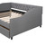 Upholstered daybed with Two Drawers;  Wood Slat Support;  Gray;  Full Size