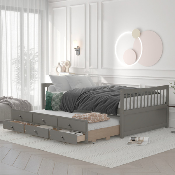 Full size Daybed with Twin size Trundle and Drawers;  Full Size