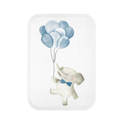 Baby Elephant Holding Balloons Mat Home Accents