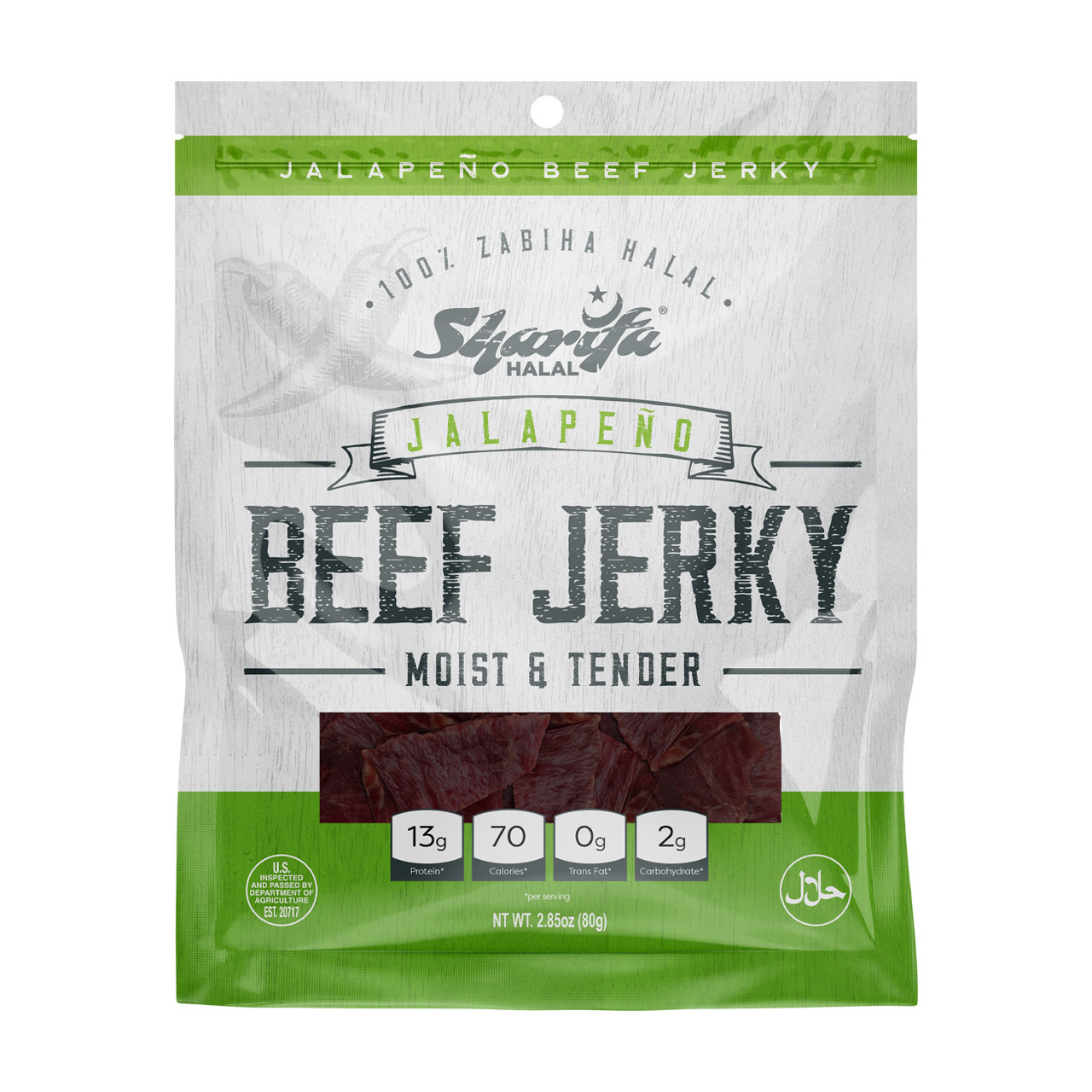 Sharifa Halal® Beef Jerky - Jalapeño (Package) - Saad Wholesale Meats