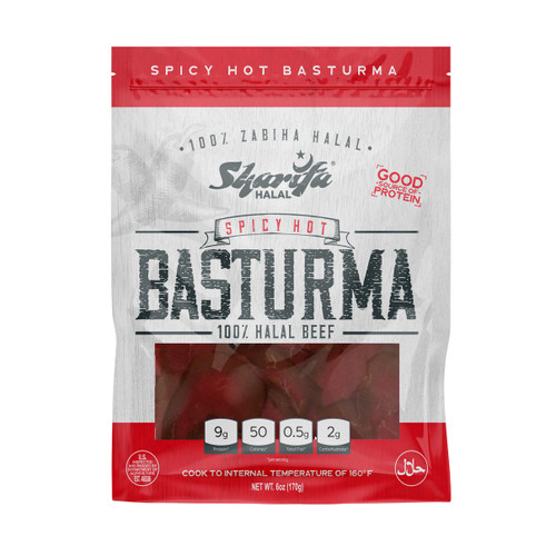 Sharifa Halal® Beef Basturma - Spicy Hot (Package)