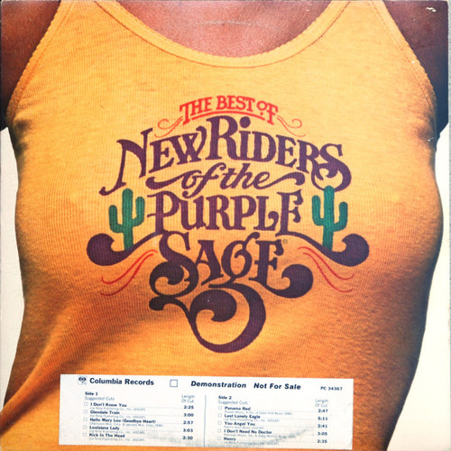 NEW RIDERS OF THE PURPLE SAGE The Best Of - Rare White Label Vinyl Pressing