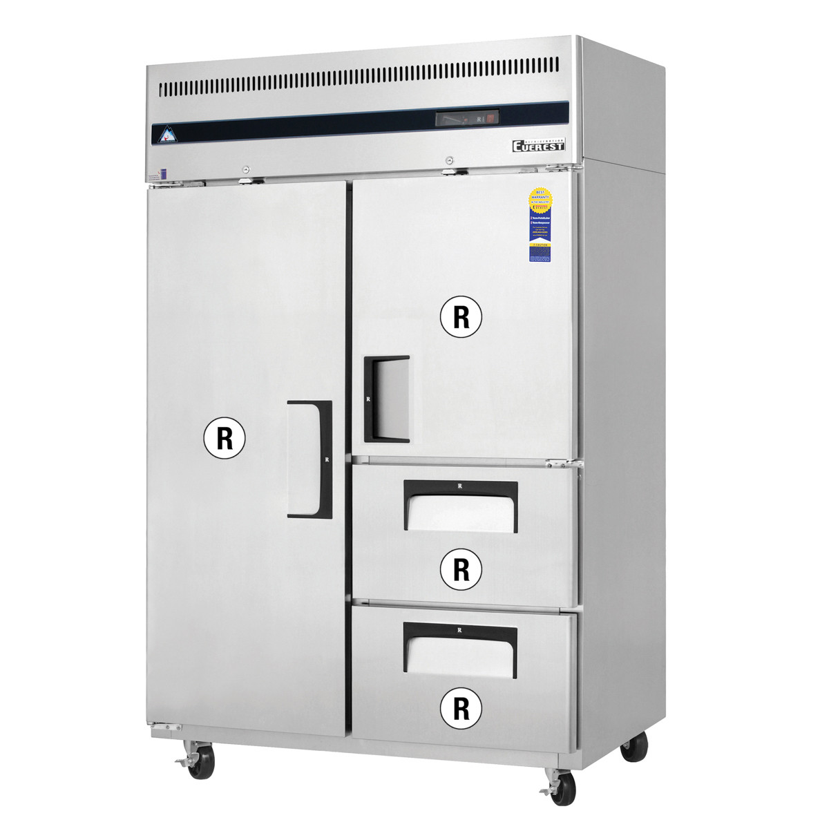 Everest Refrigeration ESR2D2 49.75" Two Section Full/Half Door and